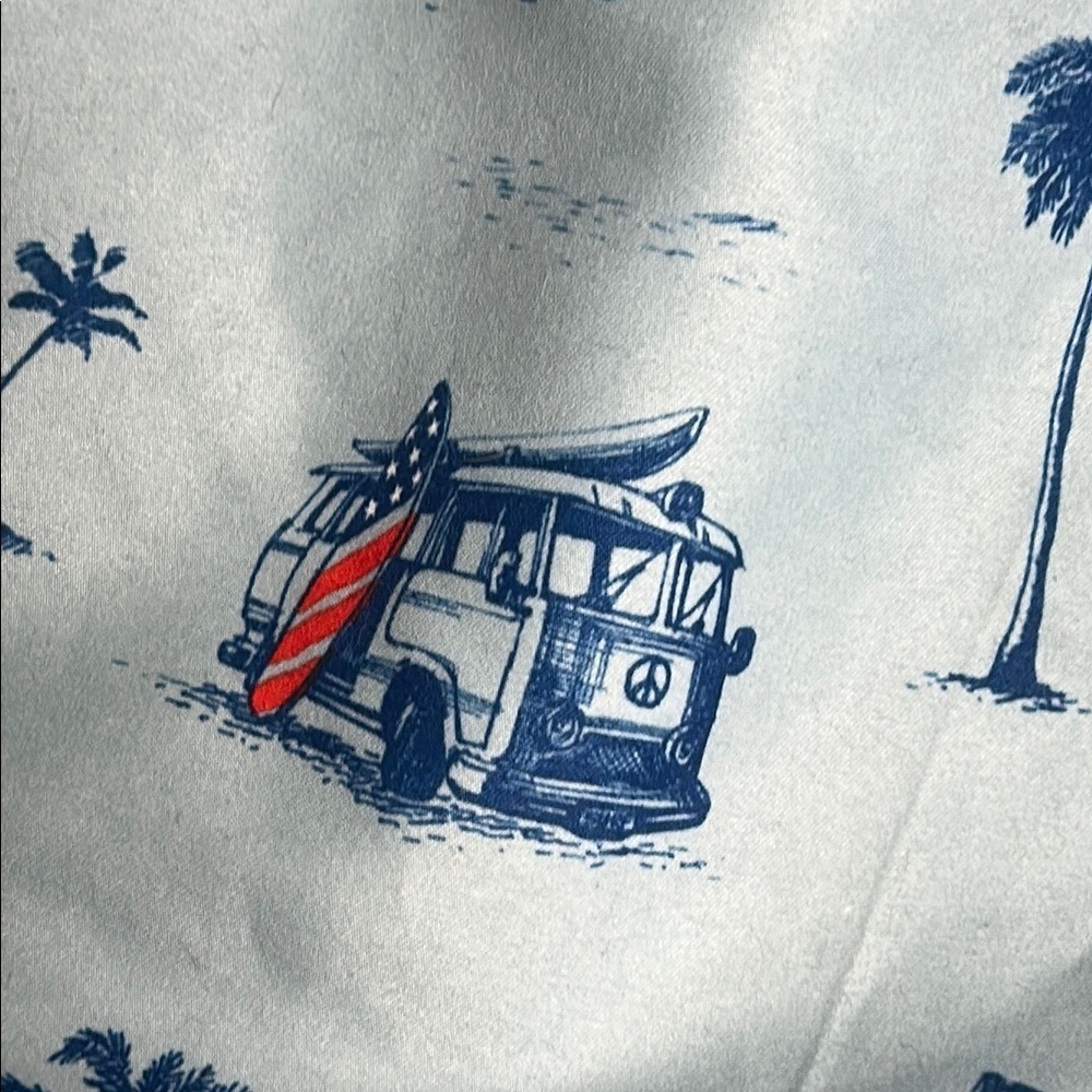 Free Planet Men's Swim Trunks with Palm Tree and Sailboat Print - Picture 7 of 8
